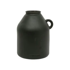Côté Table Vase Bouteille Noir Mat En Verre Recyclé H26cm - Linol