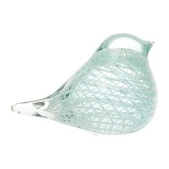 Côté Table Presse-papier Moineau Serin Vert D'eau En Verre