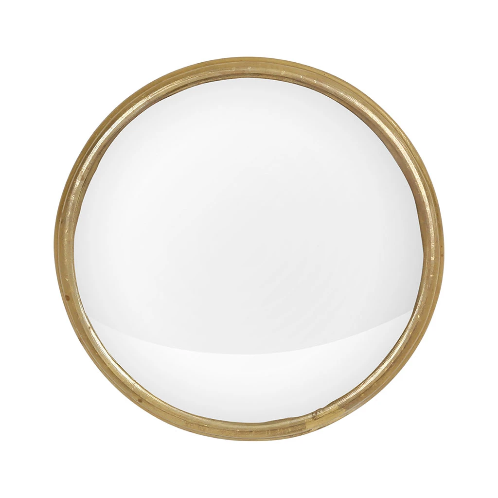 Côté Table Miroir Rond Convexe En Laiton Doré D14.5cm - Edman 3 Côté Table Miroir Rond Convexe En Laiton Doré D14.5cm - Edman
