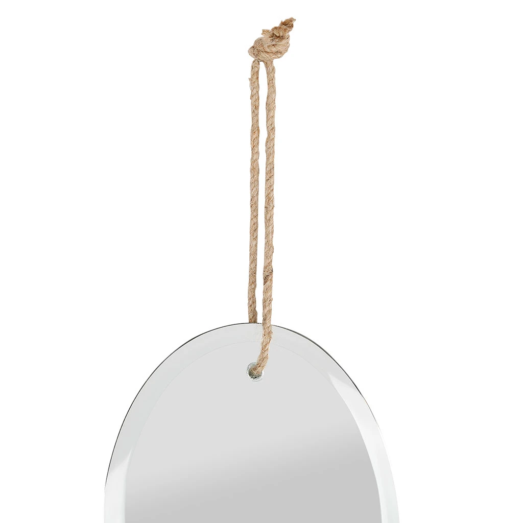 Côté Table Miroir Ovale 15x21cm En Jute - Padma 4 Côté Table Miroir Ovale 15x21cm En Jute - Padma – Image 2