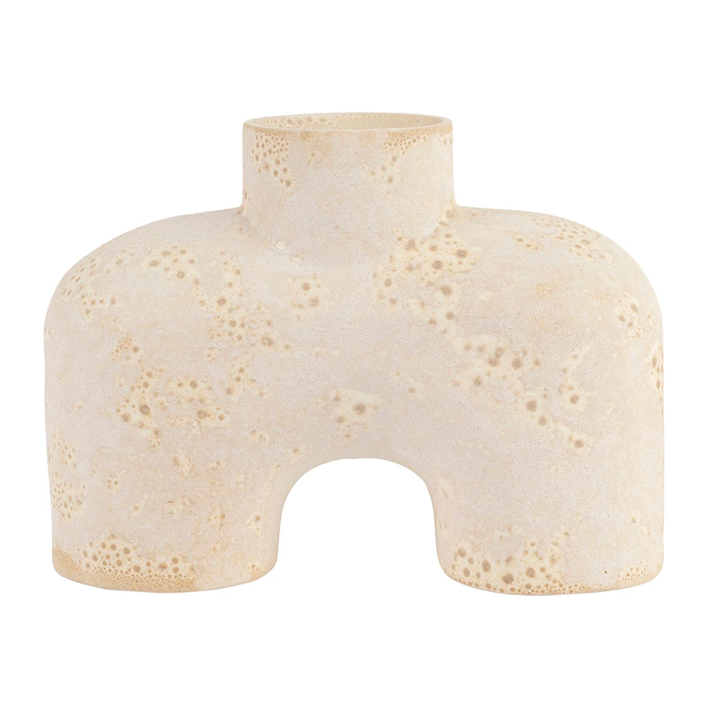 Côté Table Vase Blanc Cassé 20x8xh15cm En Faience - Iktoum 3 Côté Table Vase Blanc Cassé 20x8xh15cm En Faience - Iktoum