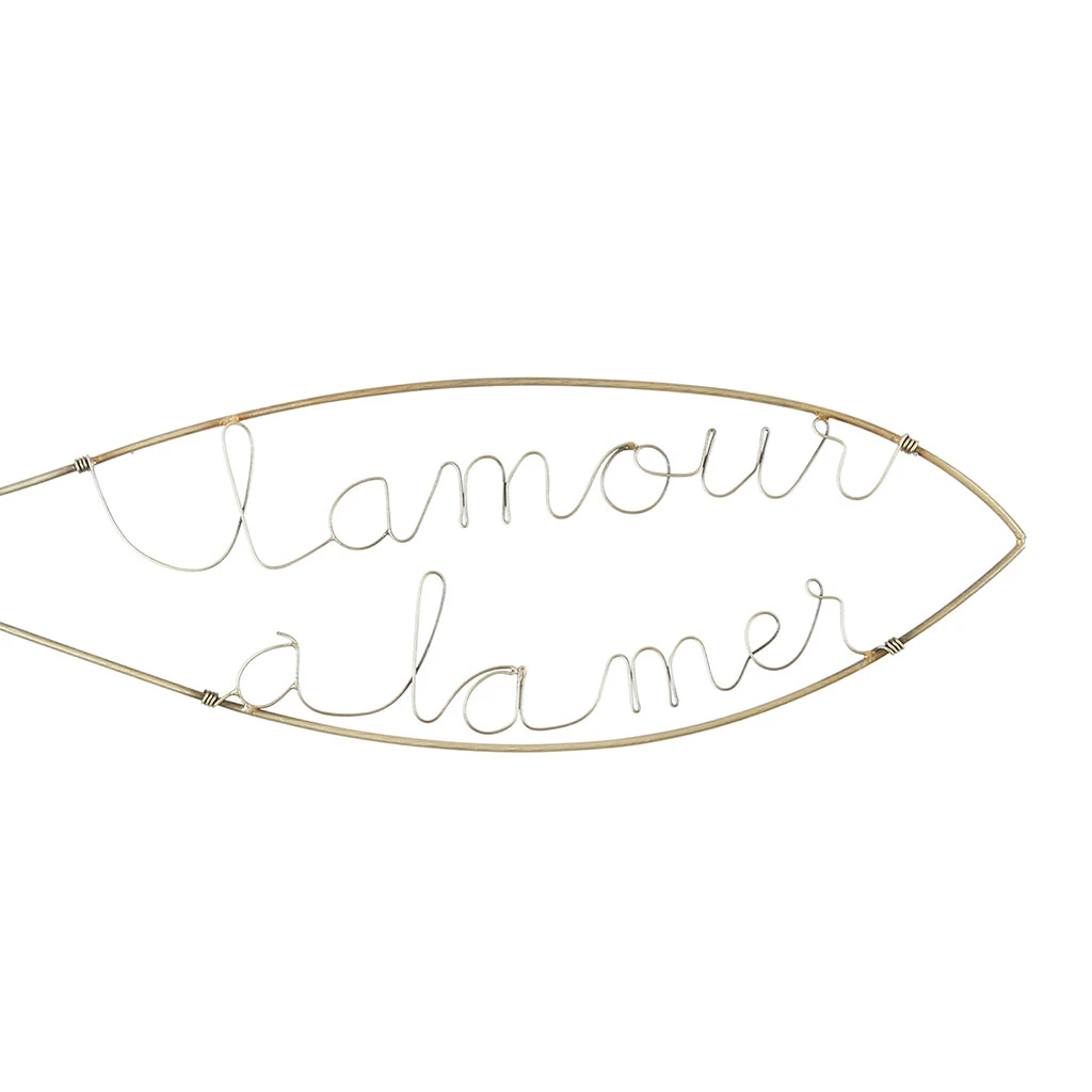 Jardin D'Ulysse Deco Murale "lamour A La Mer" Tournille Doré 24x8cm Fer 4 Jardin D'Ulysse Deco Murale "lamour A La Mer" Tournille Doré 24x8cm Fer – Image 2