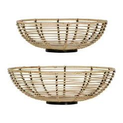 Jardin D'Ulysse Corbeilles X2 En Rotin Et Fer Noir - Flowers