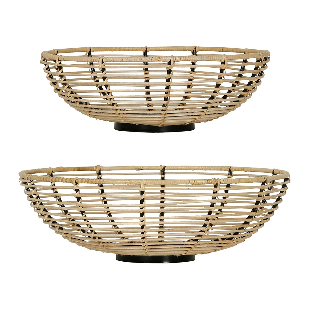 Jardin D'Ulysse Corbeilles X2 En Rotin Et Fer Noir - Flowers 3 Jardin D'Ulysse Corbeilles X2 En Rotin Et Fer Noir - Flowers