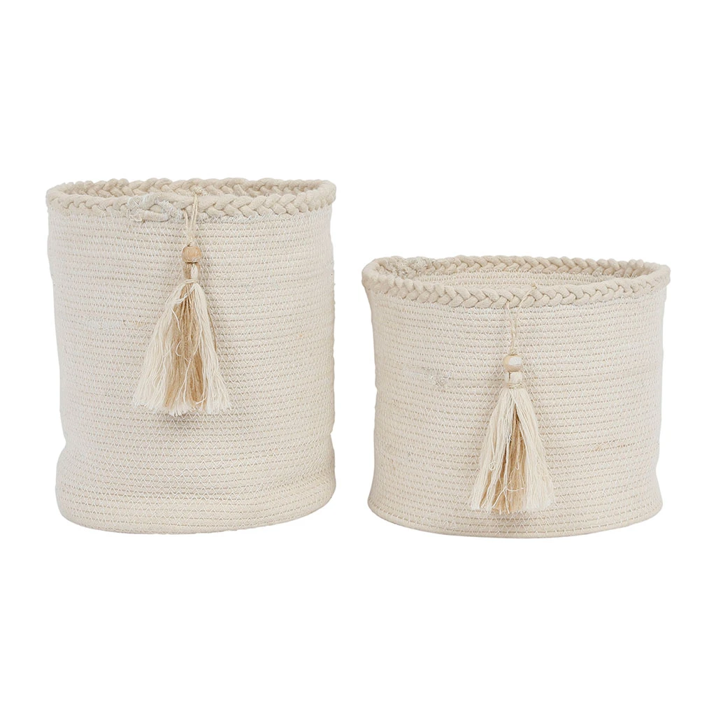 Jardin D'Ulysse Corbeilles X2 Blanc En Coton - Un été A La Mer 3 Jardin D'Ulysse Corbeilles X2 Blanc En Coton - Un été A La Mer