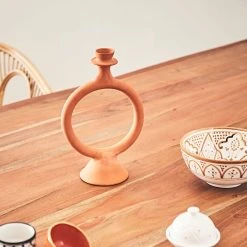 Chabi Chic Bougeoir Anneau Finition Brute Naturel D18xh28cm