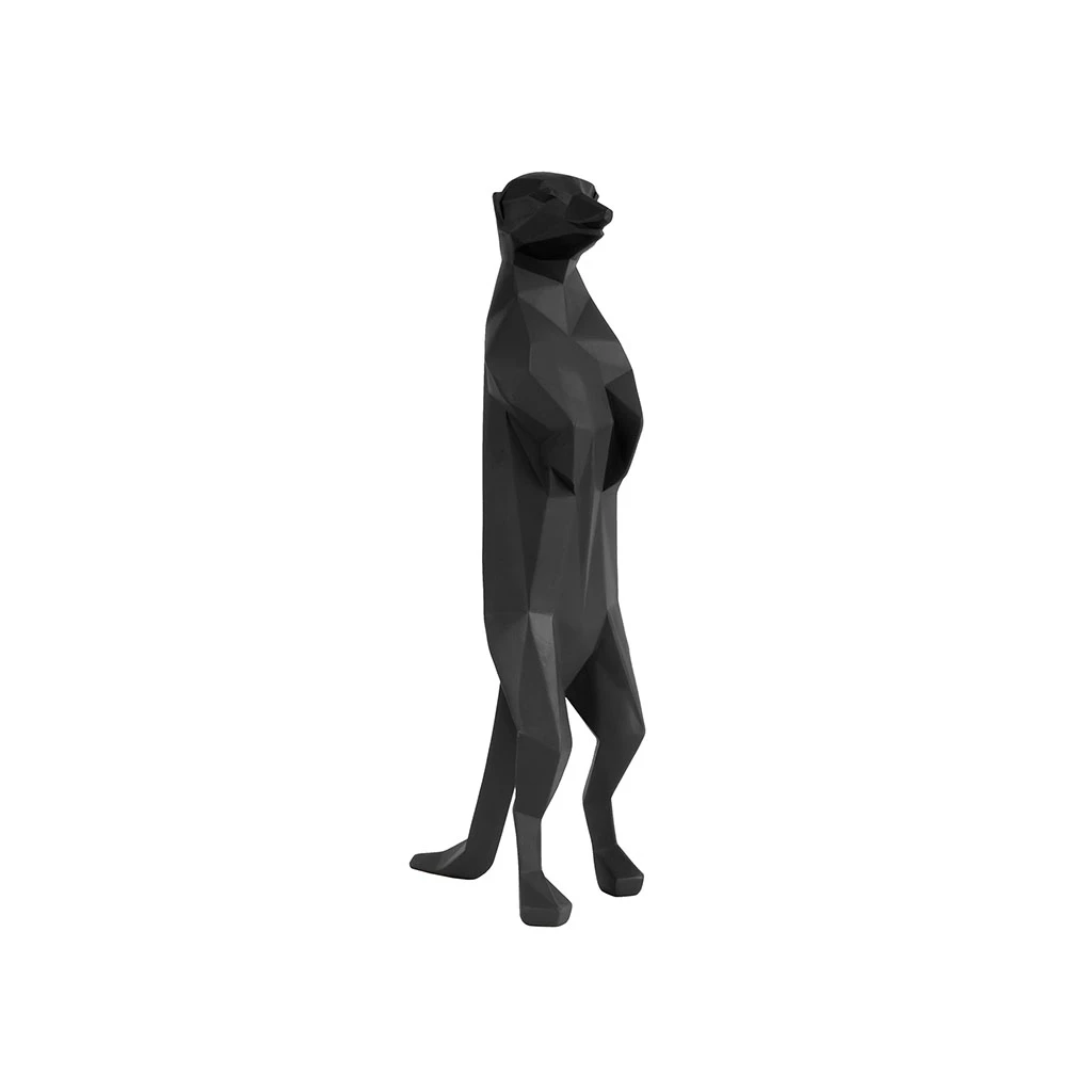 Pt' Statue Origami Suricate Polyrésine Mat Noir 3 Pt' Statue Origami Suricate Polyrésine Mat Noir