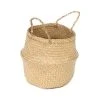 Compactor Panier Pliable Belly Naturel H26cm Jonc De Mer