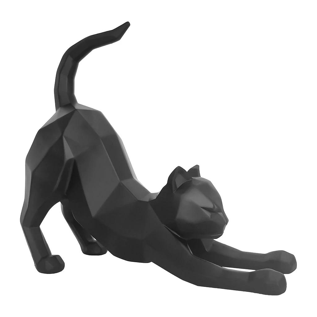 Pt' Statue Origami Chat Polyresine Mat Noir 3 Pt' Statue Origami Chat Polyresine Mat Noir