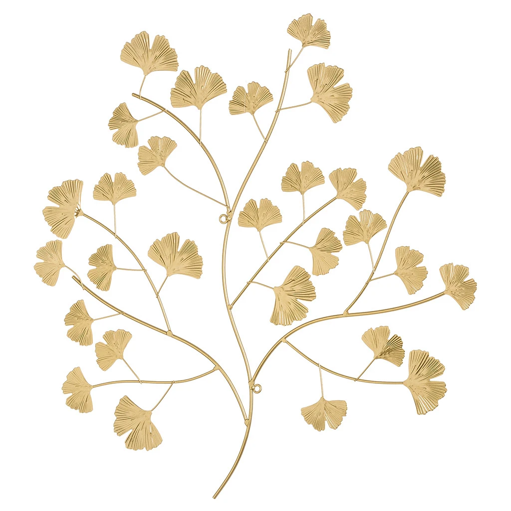 Unimasa Decoration Murale Feuille De Ginkgo Metal Doré (53x56cm) 3 Unimasa Decoration Murale Feuille De Ginkgo Metal Doré (53x56cm)