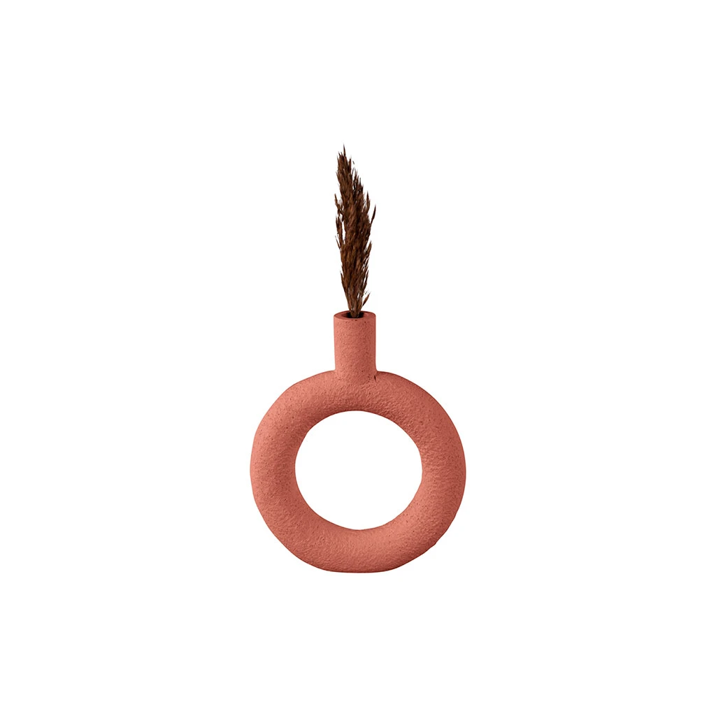 Pt' Vase Anneau En Polyresine Terracotta 18x20xh22.5cm 4 Pt' Vase Anneau En Polyresine Terracotta 18x20xh22.5cm – Image 2