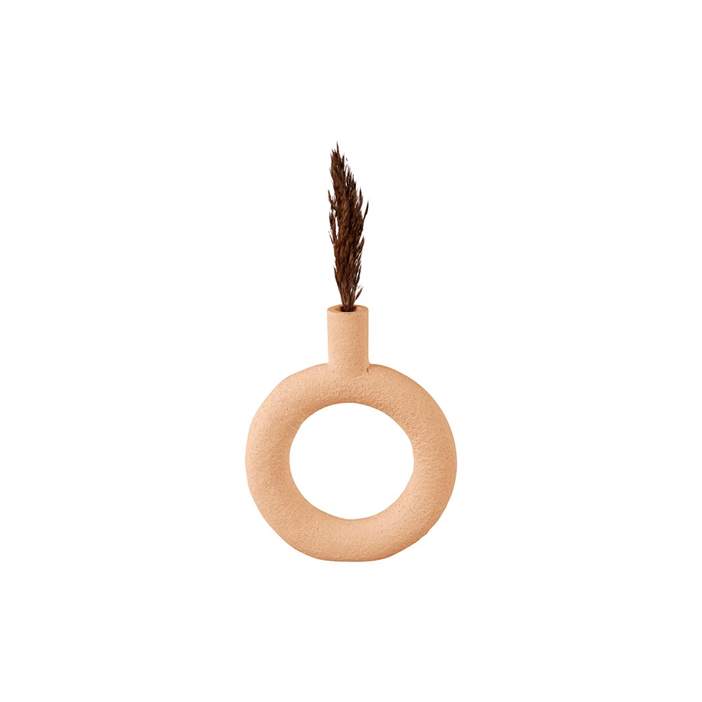 Pt' Vase Anneau En Polyresine Sable 18x20xh22.5cm 4 Pt' Vase Anneau En Polyresine Sable 18x20xh22.5cm – Image 2