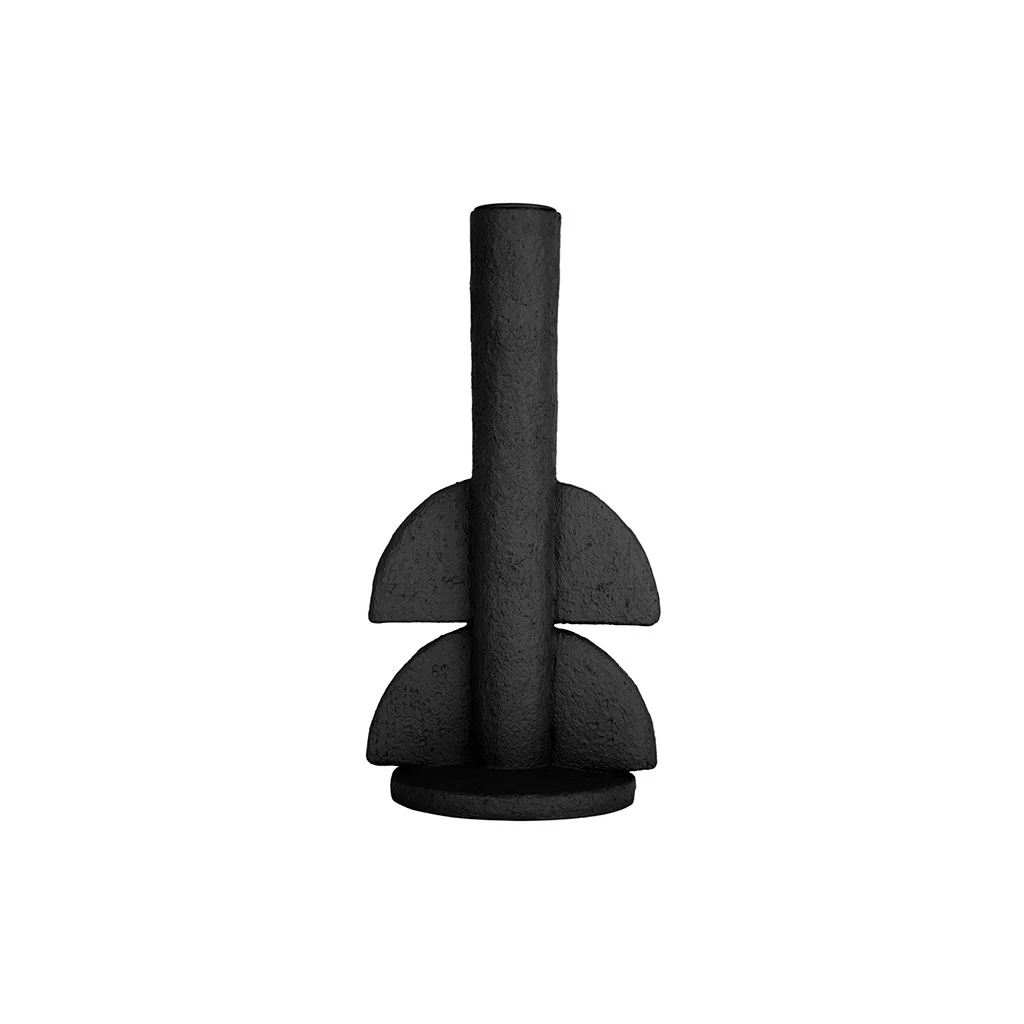 Pt' Bougeoir Demi Bulles En Polyresine Noir D11xh22cm 3 Pt' Bougeoir Demi Bulles En Polyresine Noir D11xh22cm