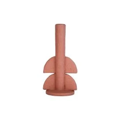 Pt' Bougeoir Demi Bulles En Polyresine Terracotta D11xh22cm
