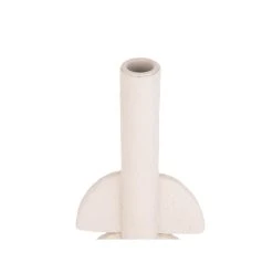 Pt' Bougeoir Demi Bulles En Polyresine Blanc D11xh22cm -Kaemingk Magasin 633107 FRN04 WEB