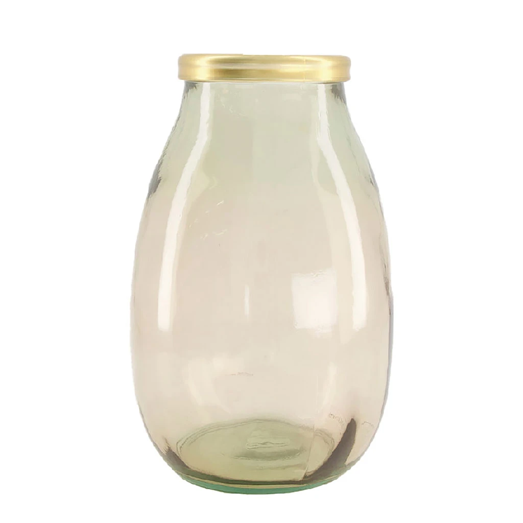 Dijk Vase En Verre Recylé D18xh28cm Beige 3 Dijk Vase En Verre Recylé D18xh28cm Beige