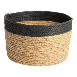 Gusta Panier De Rangement En Jute D30xh18cm Noir