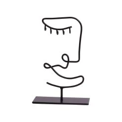 Gusta Decoration Visage 9.9x4.9xh15.4cm Noir