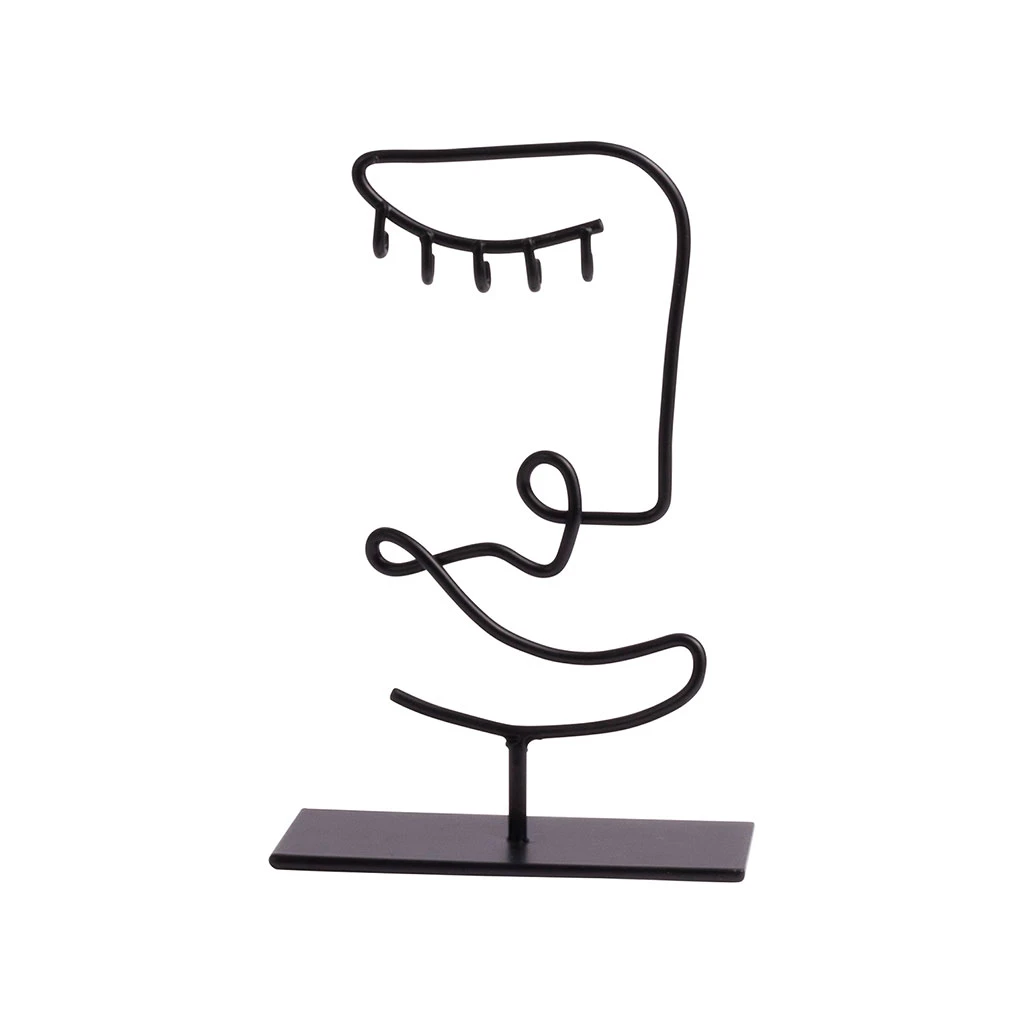 Gusta Decoration Visage 9.9x4.9xh15.4cm Noir 3 Gusta Decoration Visage 9.9x4.9xh15.4cm Noir