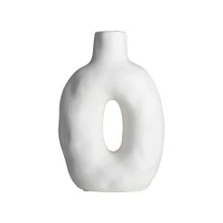 Gusta Vase Rond 14.6x7.6xh21.8cm Blanc