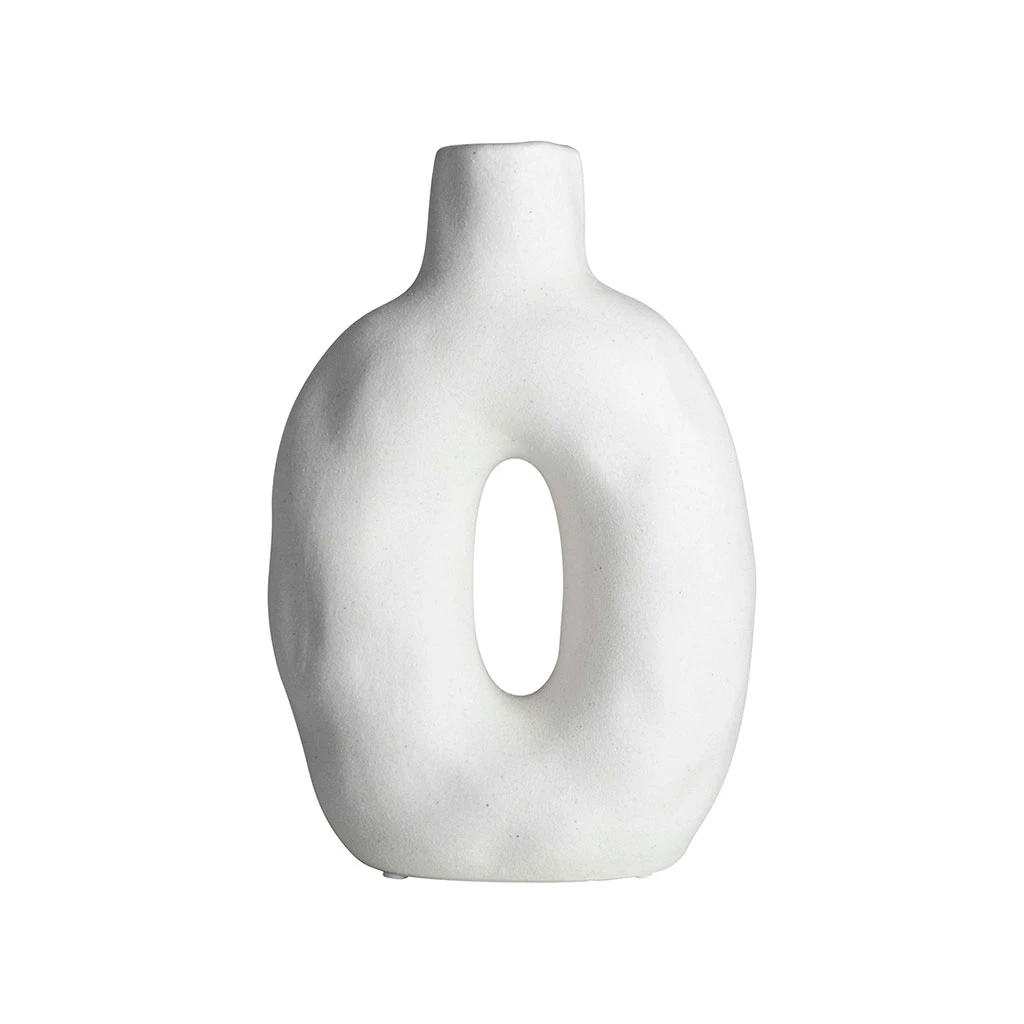 Gusta Vase Rond 14.6x7.6xh21.8cm Blanc 3 Gusta Vase Rond 14.6x7.6xh21.8cm Blanc