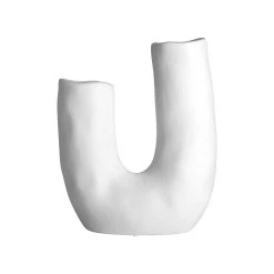 Gusta Vase En U 14.4x7.8xh17.6cm Blanc