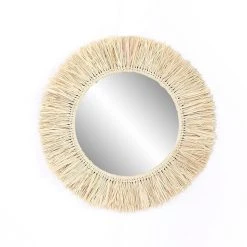 Opjet Miroir Rond En Raphia Naturel D47cm - Efia