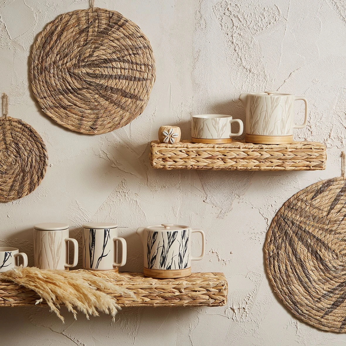 SEMA DESIGN Deco Murale 3 Tailles Tropic'art Naturel Et Gris 5 SEMA DESIGN Deco Murale 3 Tailles Tropic'art Naturel Et Gris – Image 3