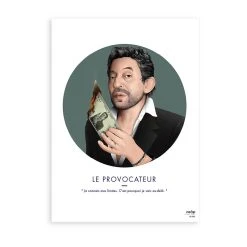 ASAP Affiche Le Provocateur - Serge Gainsbourg Vert - 30x40cm