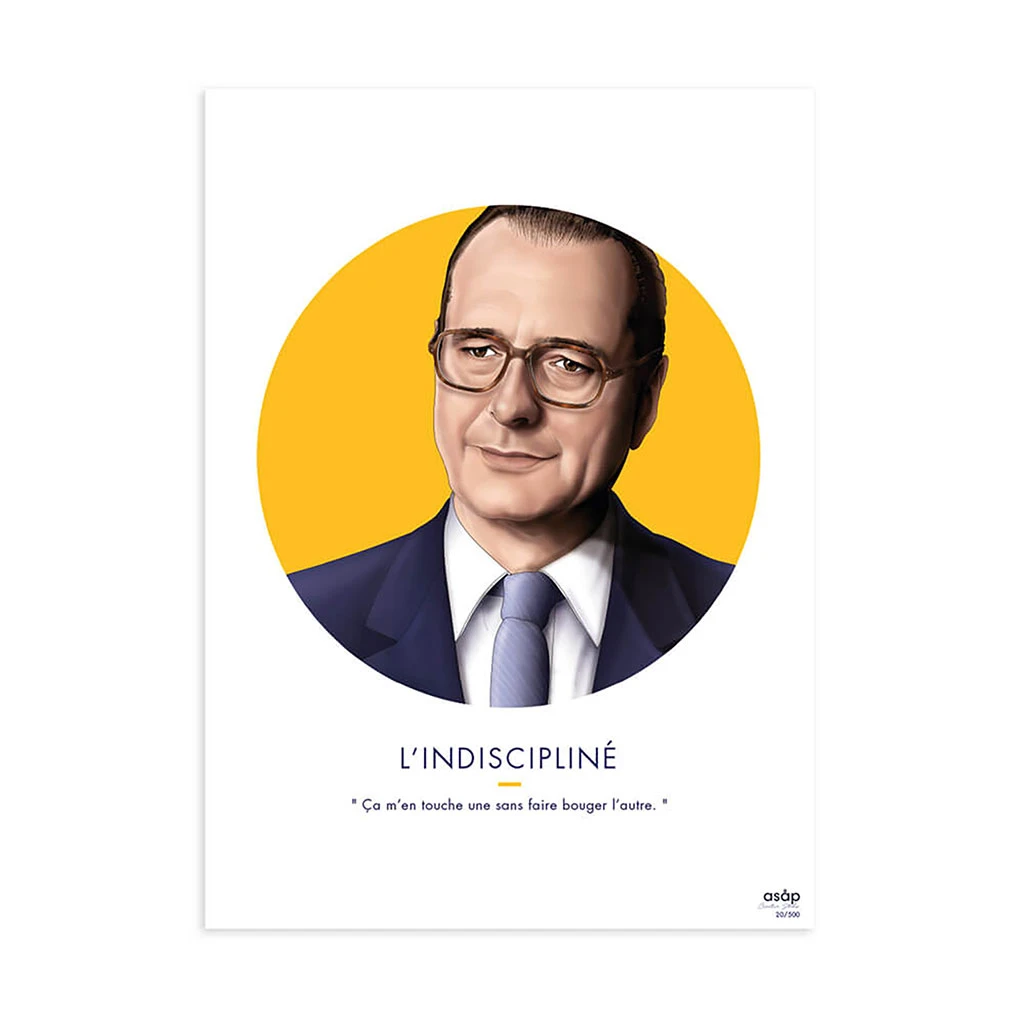 ASAP Affiche L'indiscipliné - Jacques Chirac Jaune - 30x40cm 3 ASAP Affiche L'indiscipliné - Jacques Chirac Jaune - 30x40cm