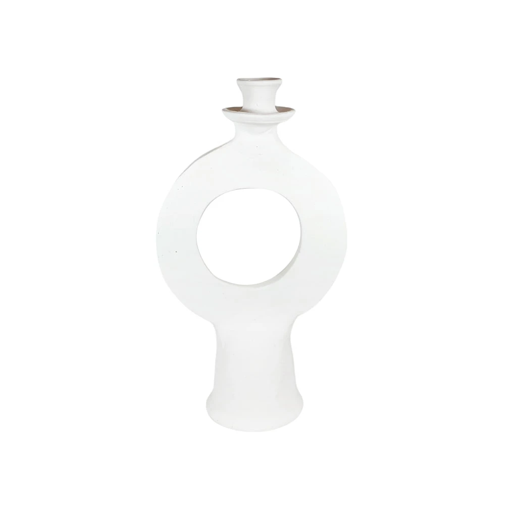 Chabi Chic Bougeoir Rond Pleine Lune Blanc - Tadelakt 3 Chabi Chic Bougeoir Rond Pleine Lune Blanc - Tadelakt