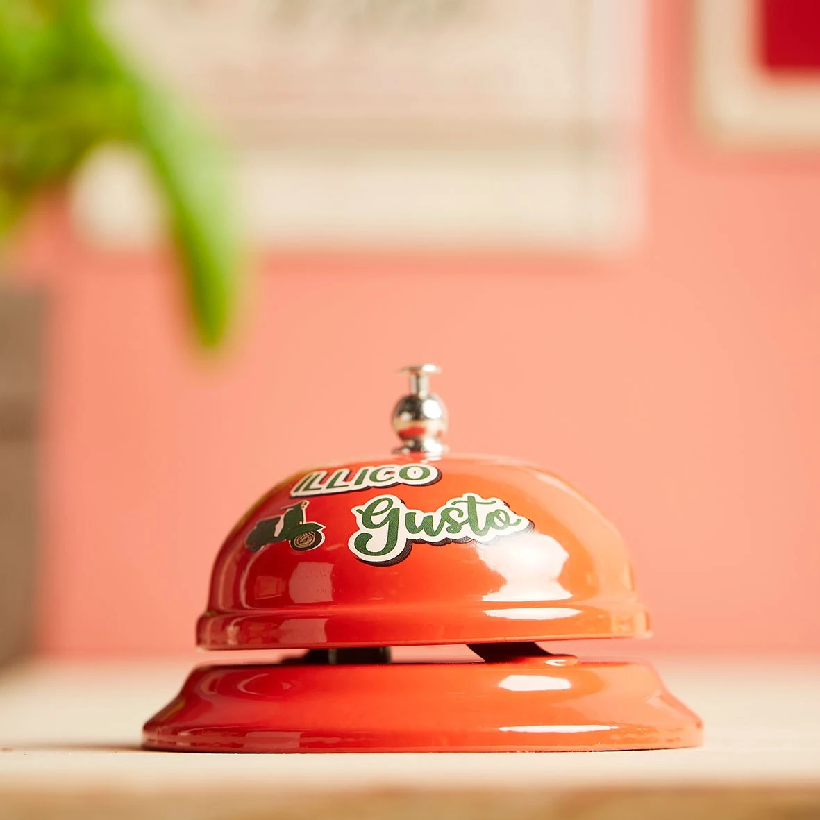 Natives Sonnette De Table "pizza"rouge En Fer 5 Natives Sonnette De Table "pizza"rouge En Fer – Image 3