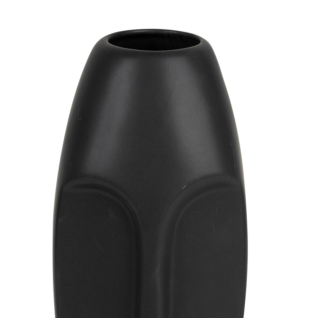 SEMA DESIGN Vase Mate Face Noir H24cm En Gres 4 SEMA DESIGN Vase Mate Face Noir H24cm En Gres – Image 2