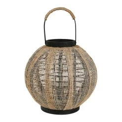 SEMA DESIGN Lanterne Solor Naturel Et Noir D30cm
