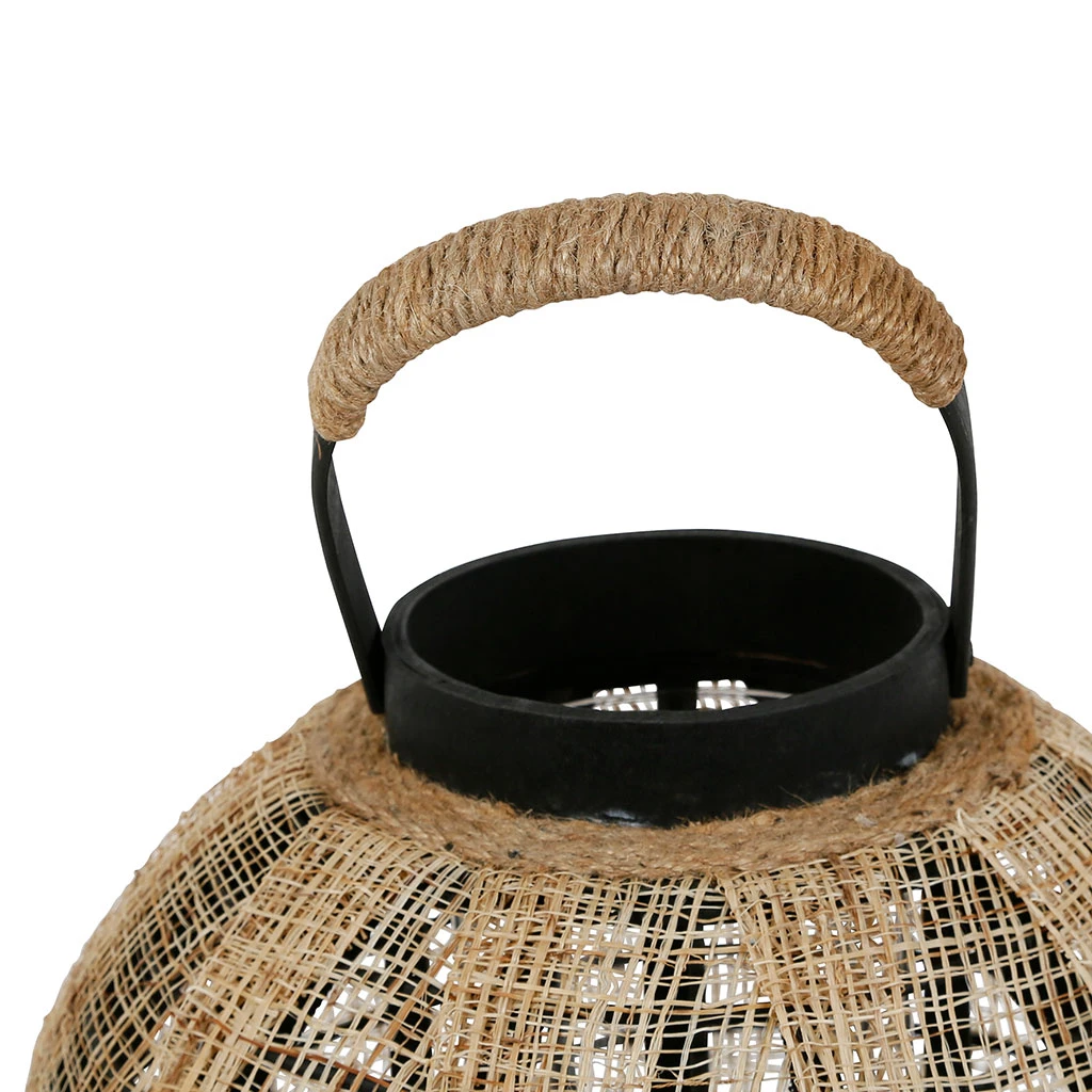 SEMA DESIGN Lanterne Solor Naturel Et Noir D30cm 4 SEMA DESIGN Lanterne Solor Naturel Et Noir D30cm – Image 2