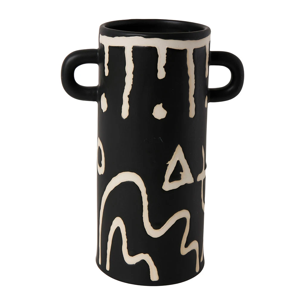 SEMA DESIGN Vase Visage Arty Noir Et Ivoire 15.5X9.5Xh21Cm En Gres 3 SEMA DESIGN Vase Visage Arty Noir Et Ivoire 15.5X9.5Xh21Cm En Gres