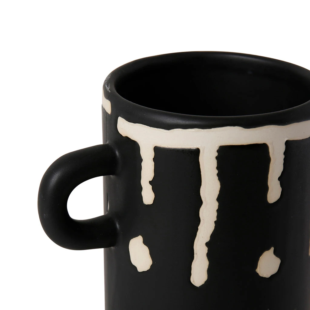 SEMA DESIGN Vase Visage Arty Noir Et Ivoire 15.5X9.5Xh21Cm En Gres 4 SEMA DESIGN Vase Visage Arty Noir Et Ivoire 15.5X9.5Xh21Cm En Gres – Image 2