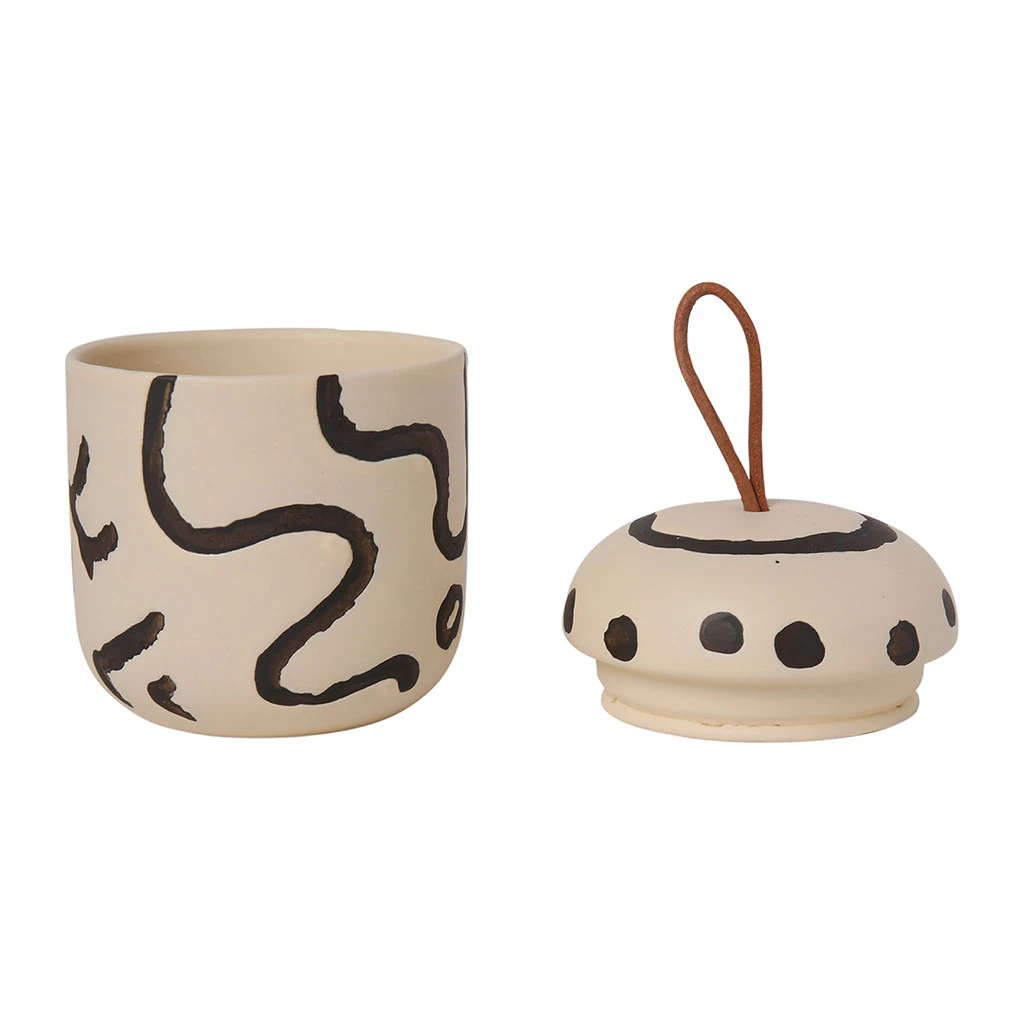 SEMA DESIGN Pot Avec Couvercle Visage Arty Ivoire Et Noir D8Xh9Cm En Gres 4 SEMA DESIGN Pot Avec Couvercle Visage Arty Ivoire Et Noir D8Xh9Cm En Gres – Image 2