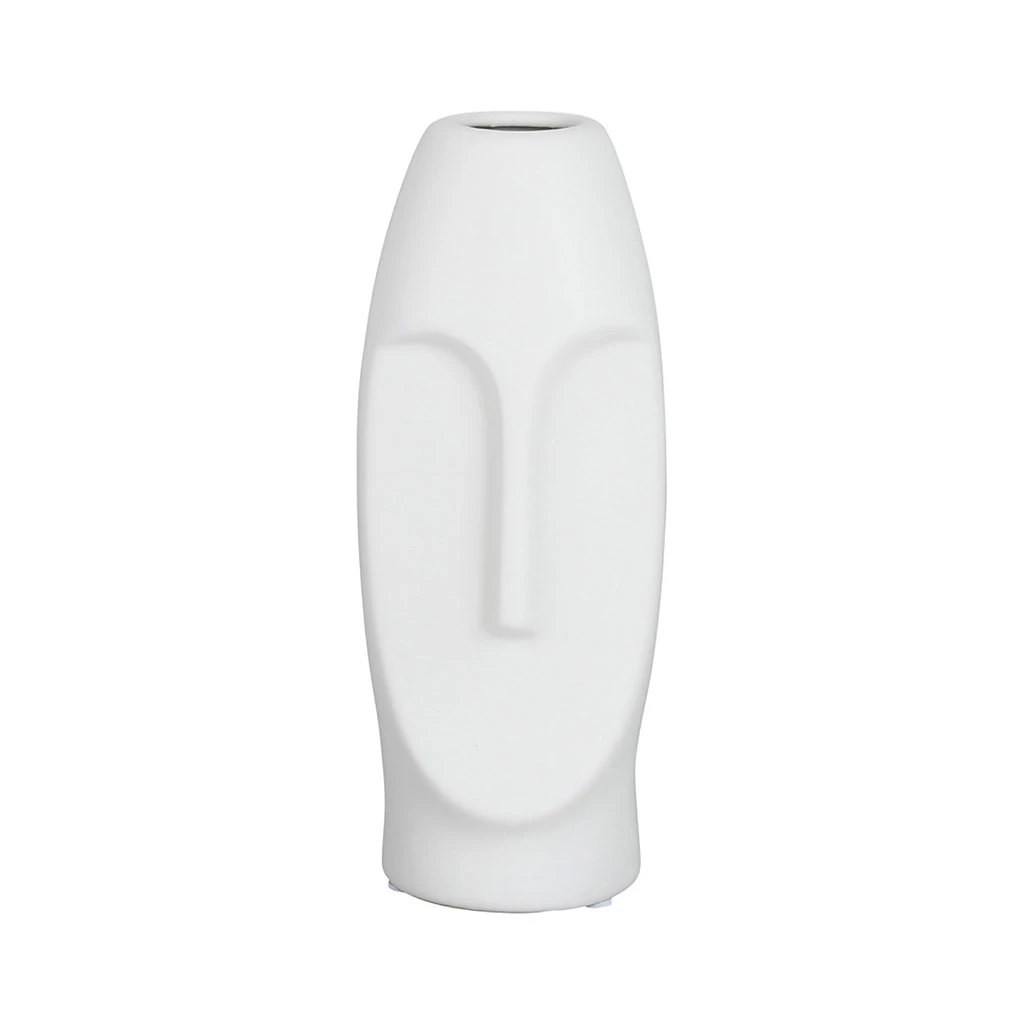 SEMA DESIGN Vase Face Blanc 10X9.5Xh24Cm Gres 3 SEMA DESIGN Vase Face Blanc 10X9.5Xh24Cm Gres