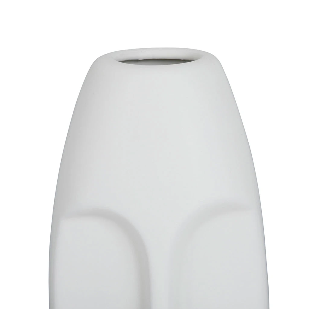 SEMA DESIGN Vase Face Blanc 10X9.5Xh24Cm Gres 4 SEMA DESIGN Vase Face Blanc 10X9.5Xh24Cm Gres – Image 2