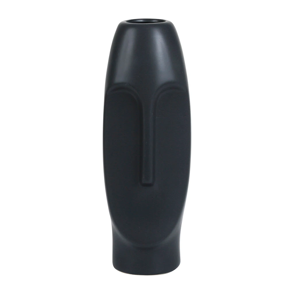 SEMA DESIGN Vase Face Noir 11.5X10.5Xh31Cm Gres 3 SEMA DESIGN Vase Face Noir 11.5X10.5Xh31Cm Gres