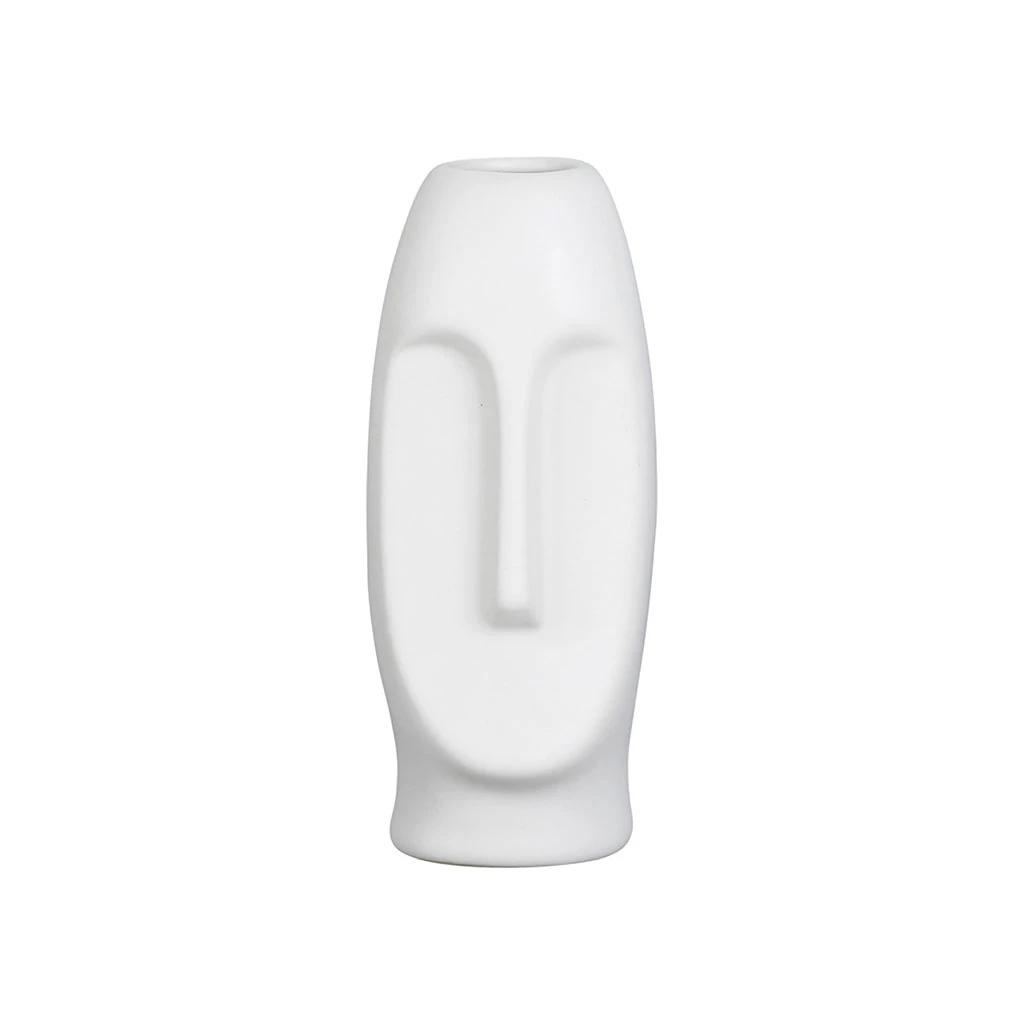 SEMA DESIGN Vase Face Blanc 6X5.5Xh13.5Cm Gres 3 SEMA DESIGN Vase Face Blanc 6X5.5Xh13.5Cm Gres