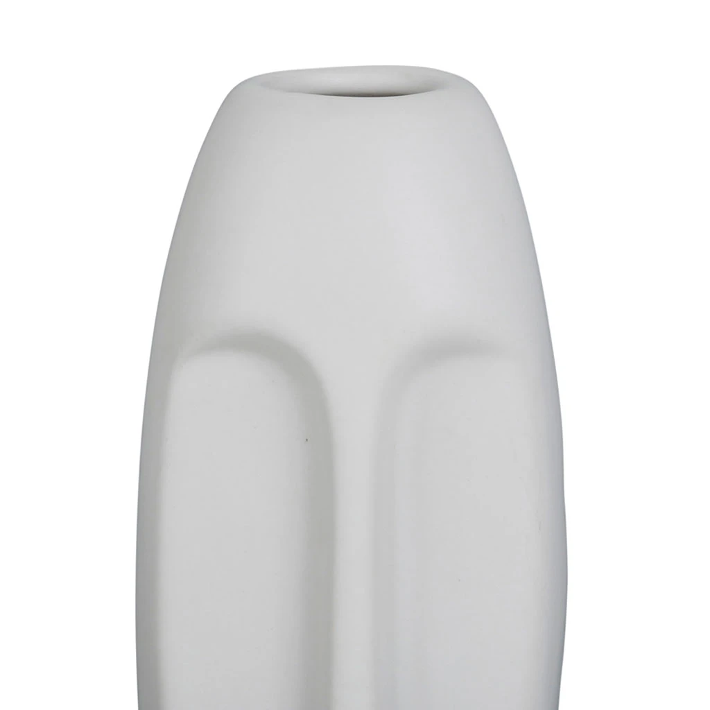 SEMA DESIGN Vase Face Blanc 6X5.5Xh13.5Cm Gres 4 SEMA DESIGN Vase Face Blanc 6X5.5Xh13.5Cm Gres – Image 2