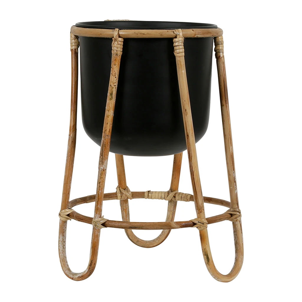 SEMA DESIGN Cache Pot En Rotin Et Fer Noir D32cm 3 SEMA DESIGN Cache Pot En Rotin Et Fer Noir D32cm