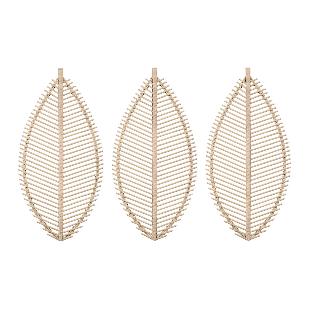 SEMA DESIGN Deco Murale Feuille X3 Bambou Naturel 31.5x64.5cm 3 SEMA DESIGN Deco Murale Feuille X3 Bambou Naturel 31.5x64.5cm