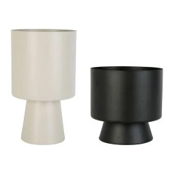 SEMA DESIGN Cache Pot (lot De 2) Courba Beige Et Noir En Métal