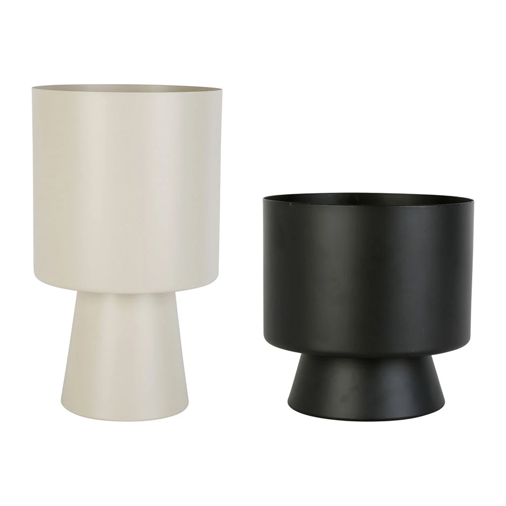SEMA DESIGN Cache Pot (lot De 2) Courba Beige Et Noir En Métal 3 SEMA DESIGN Cache Pot (lot De 2) Courba Beige Et Noir En Métal