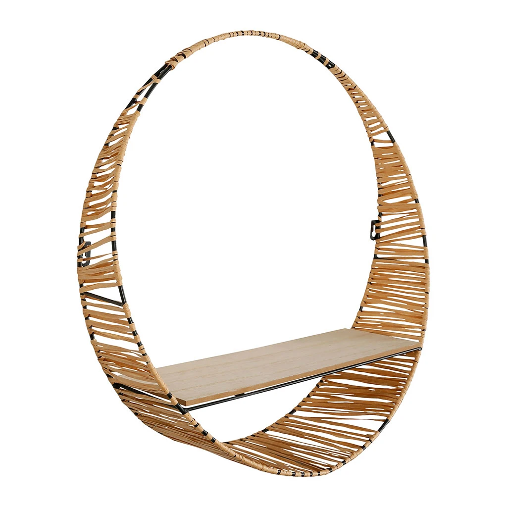 SEMA DESIGN Etagere Murale Cordey Naturel D50.5x12cm Métal 4 SEMA DESIGN Etagere Murale Cordey Naturel D50.5x12cm Métal – Image 2