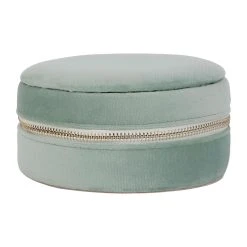 SEMA DESIGN Boite Bijoux Ronde Tropic'art Vert D'eau Velours