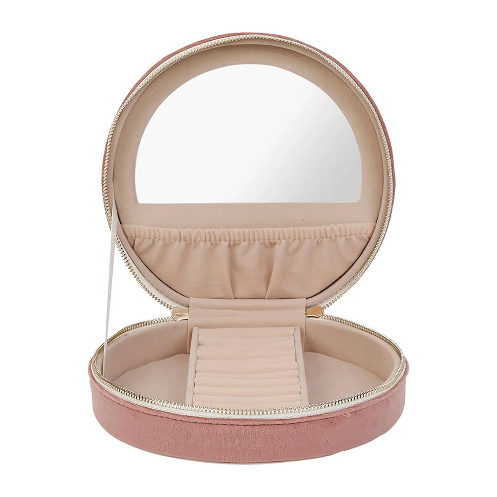 SEMA DESIGN Boite Bijoux Ronde Rose En Velours 5 SEMA DESIGN Boite Bijoux Ronde Rose En Velours – Image 3